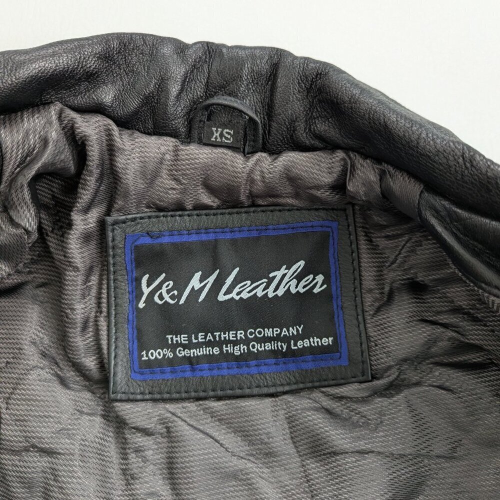 Y&M Leather Women's Leather Moto Jacket XS - Picture 4 of 11